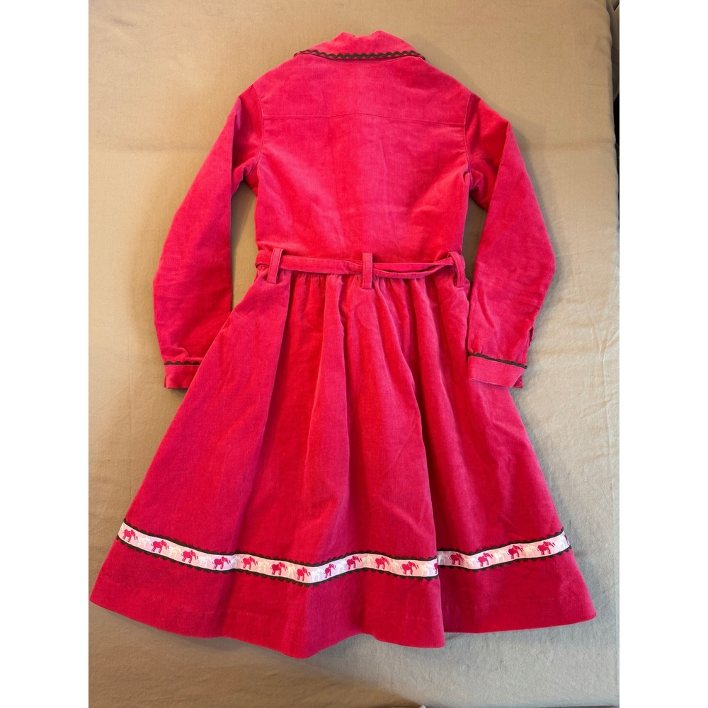 Lilly Pulitzer Pink Corduroy Dress Size 7‎ Elephant Trim Barbie Winter - Picture 2 of 9